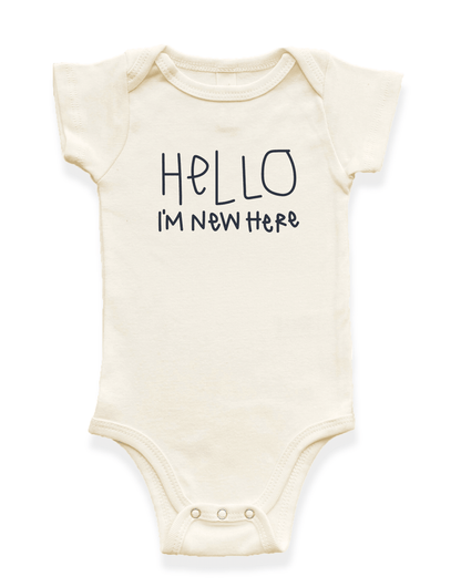 Hello I'm New Here Organic Baby Bodysuit - Baby Organic