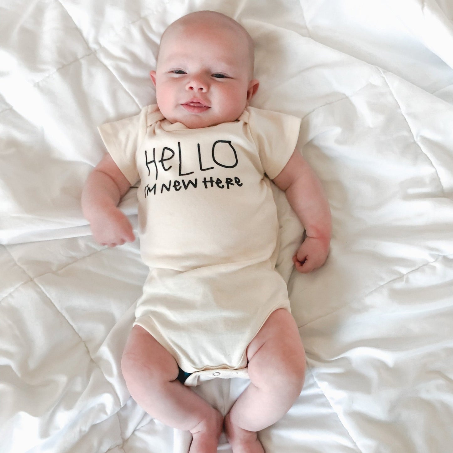 Hello I'm New Here Organic Baby Bodysuit - Baby Organic
