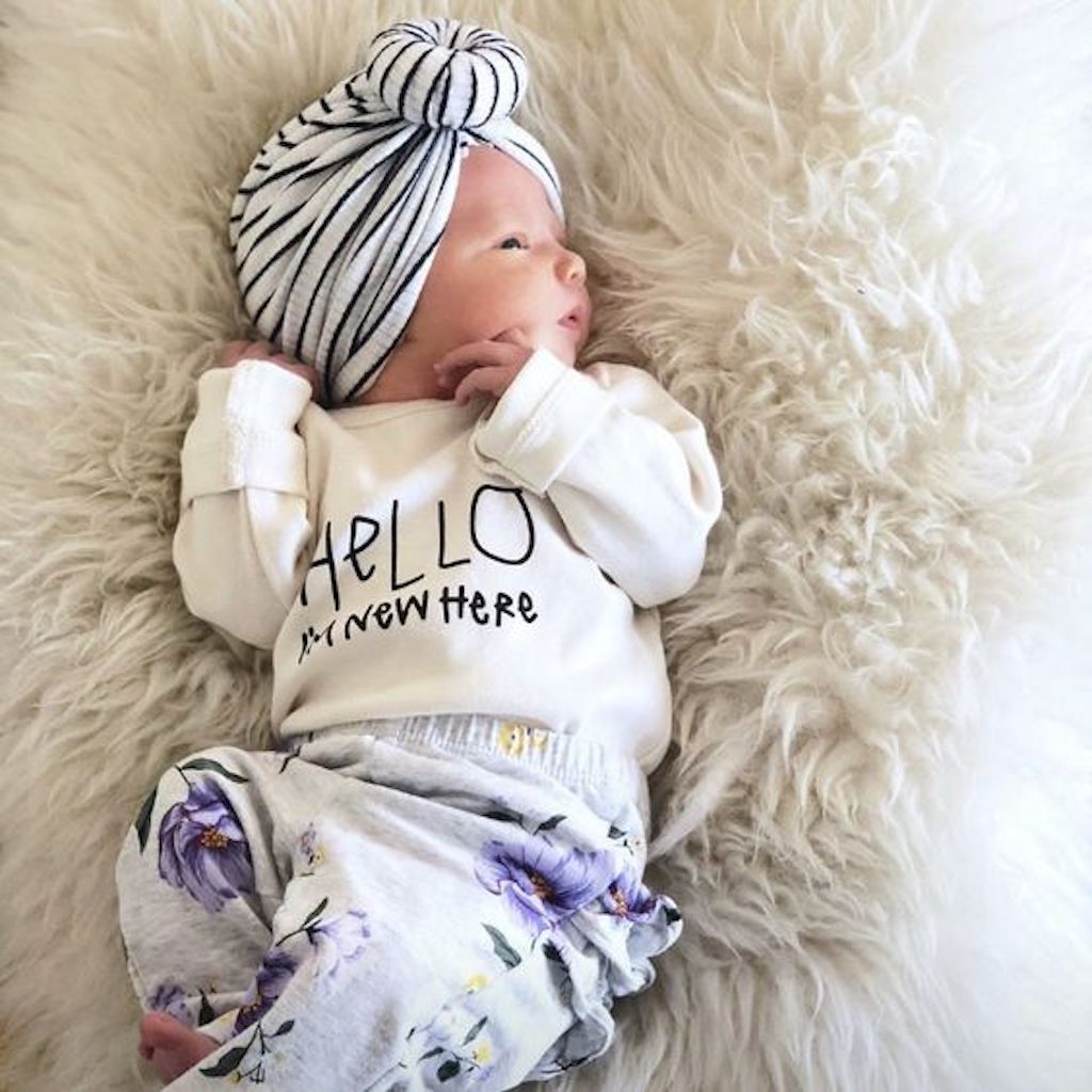 Hello I'm New Here Organic Bodysuit Long Sleeve - Baby Organic