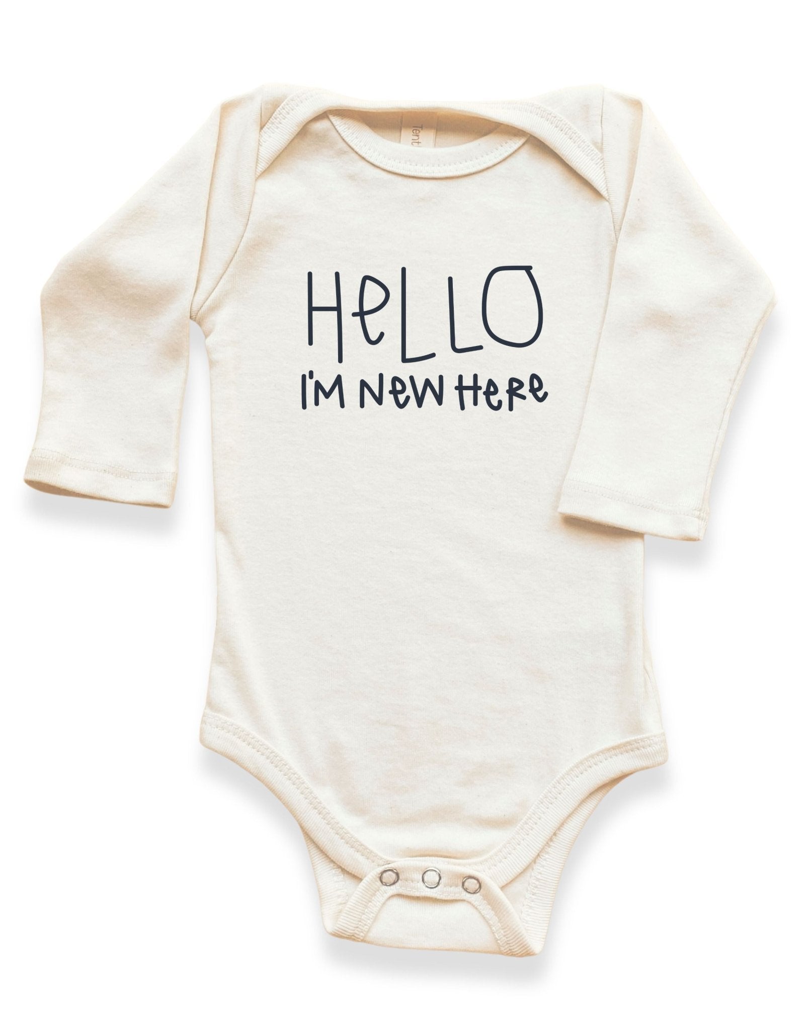 Hello I'm New Here Organic Bodysuit Long Sleeve - Baby Organic
