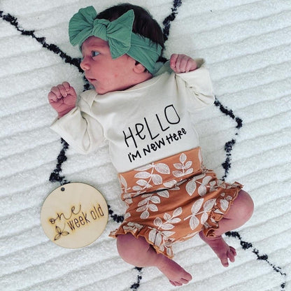 Hello I'm New Here Organic Bodysuit Long Sleeve - Baby Organic