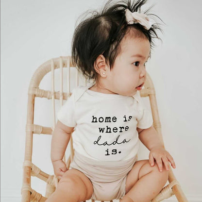 Dada Is Home Baby Bodysuit organic cotton cozy long sleeve romper everyday wear