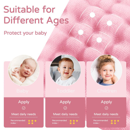 Hooded Baby Towels for Newborn 2 Pack 100% Muslin Organic Cotton Baby Bath Towel with Hood for Babies, Infant, Toddler and Kids, 32X32Inch, Soft and Absorbent Newborn Essential,White and Pink - Baby Organic