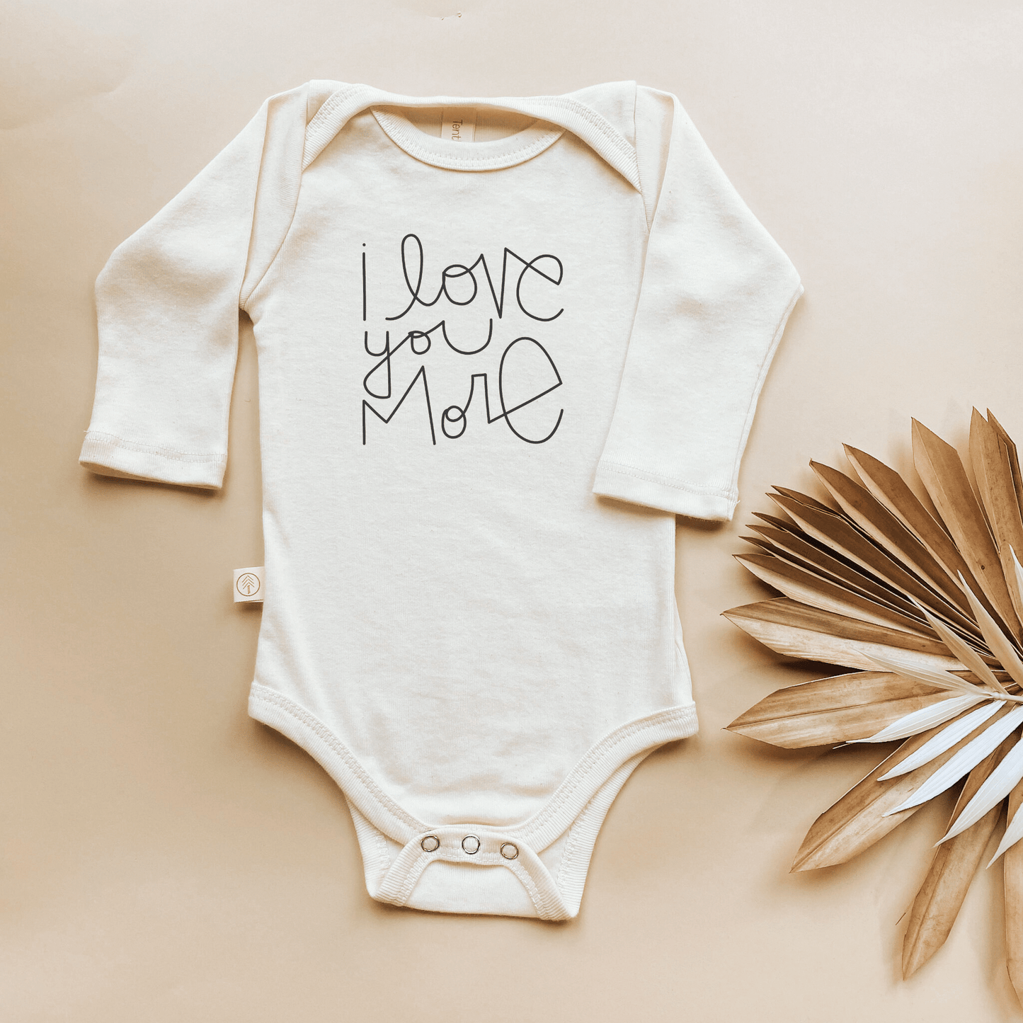 I Love You More Baby Bodysuit organic cotton long sleeve onesie