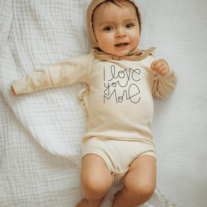I Love You More Baby Bodysuit breathable infant romper organic cotton clothing