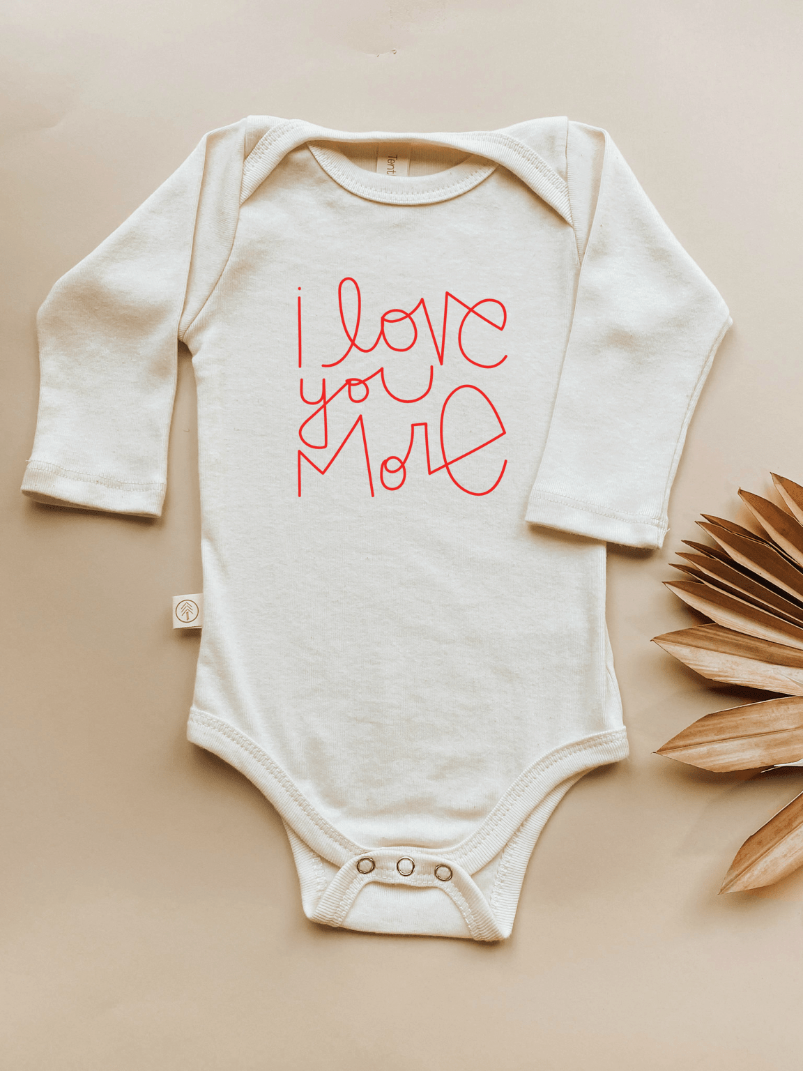 I Love You More Baby Bodysuit soft cozy baby outfit organic cotton fabric
