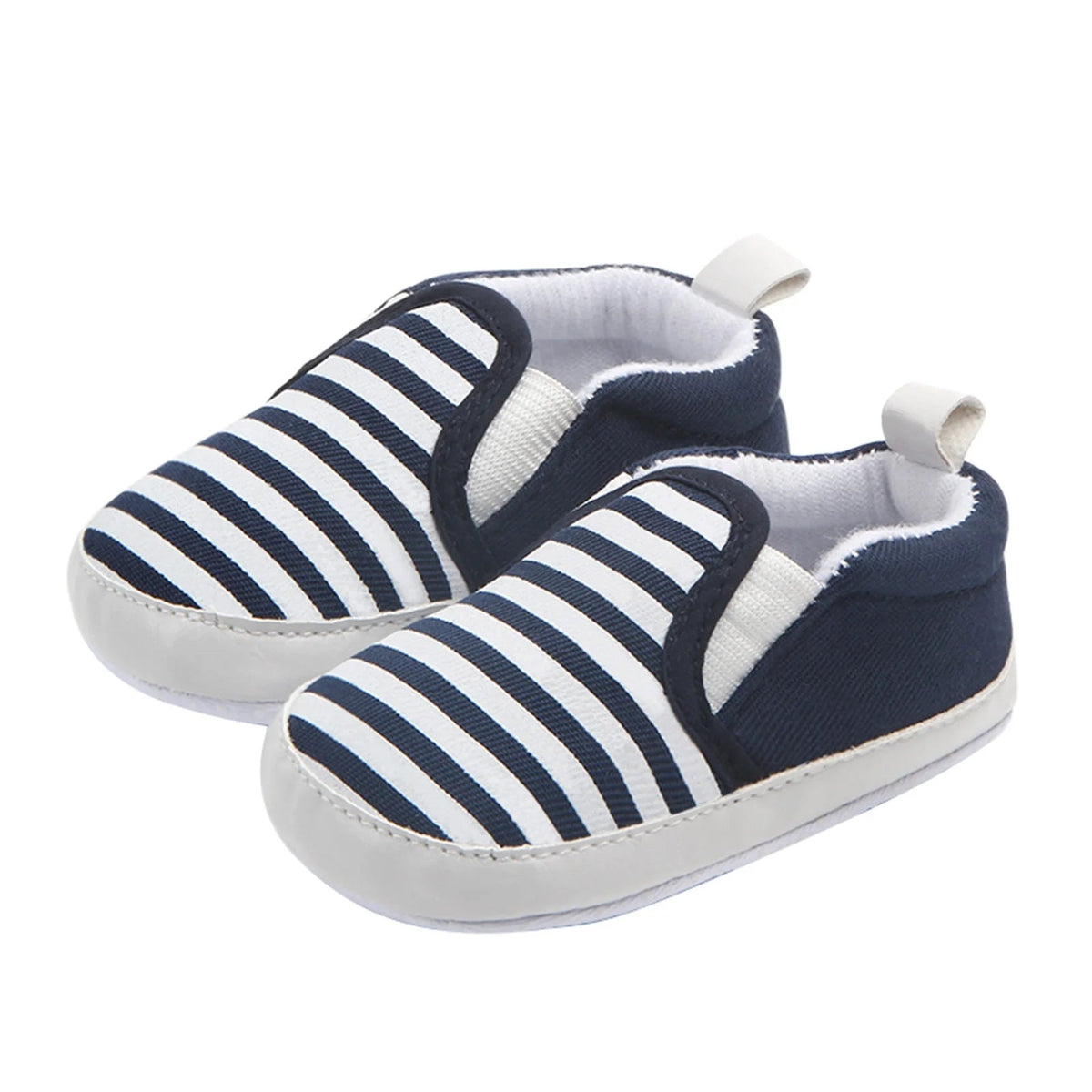Infant Newborn Baby Flat Shoes, Stripe Print Non-Slip Slippers Soft Sole Adorable Baby Booties Babies First Walking Shoes 0-18M - Baby Organic