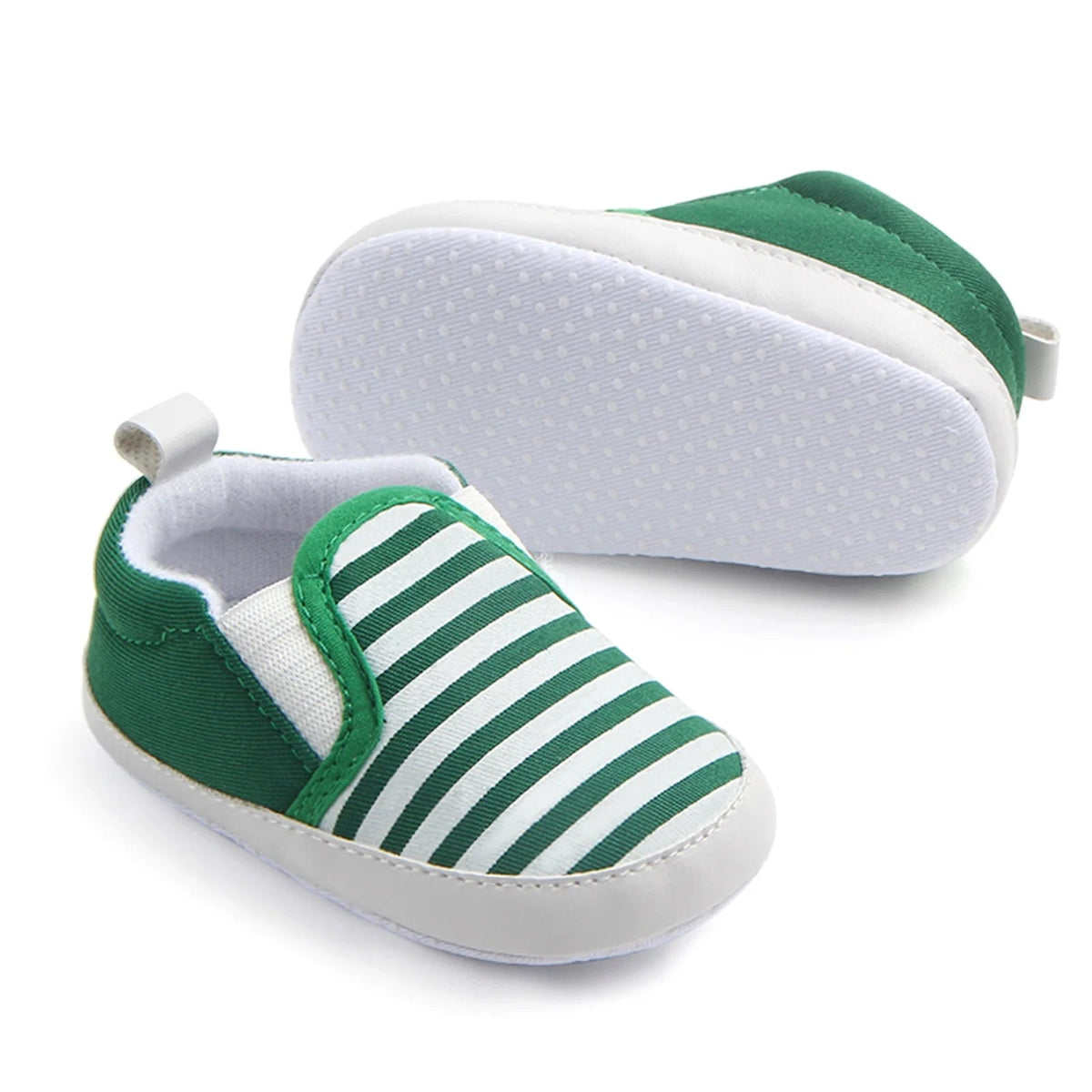 Infant Newborn Baby Flat Shoes, Stripe Print Non-Slip Slippers Soft Sole Adorable Baby Booties Babies First Walking Shoes 0-18M - Baby Organic
