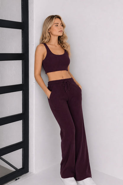 Jules Waffle Knit Organic Cotton Drawstring Pant - Baby Organic