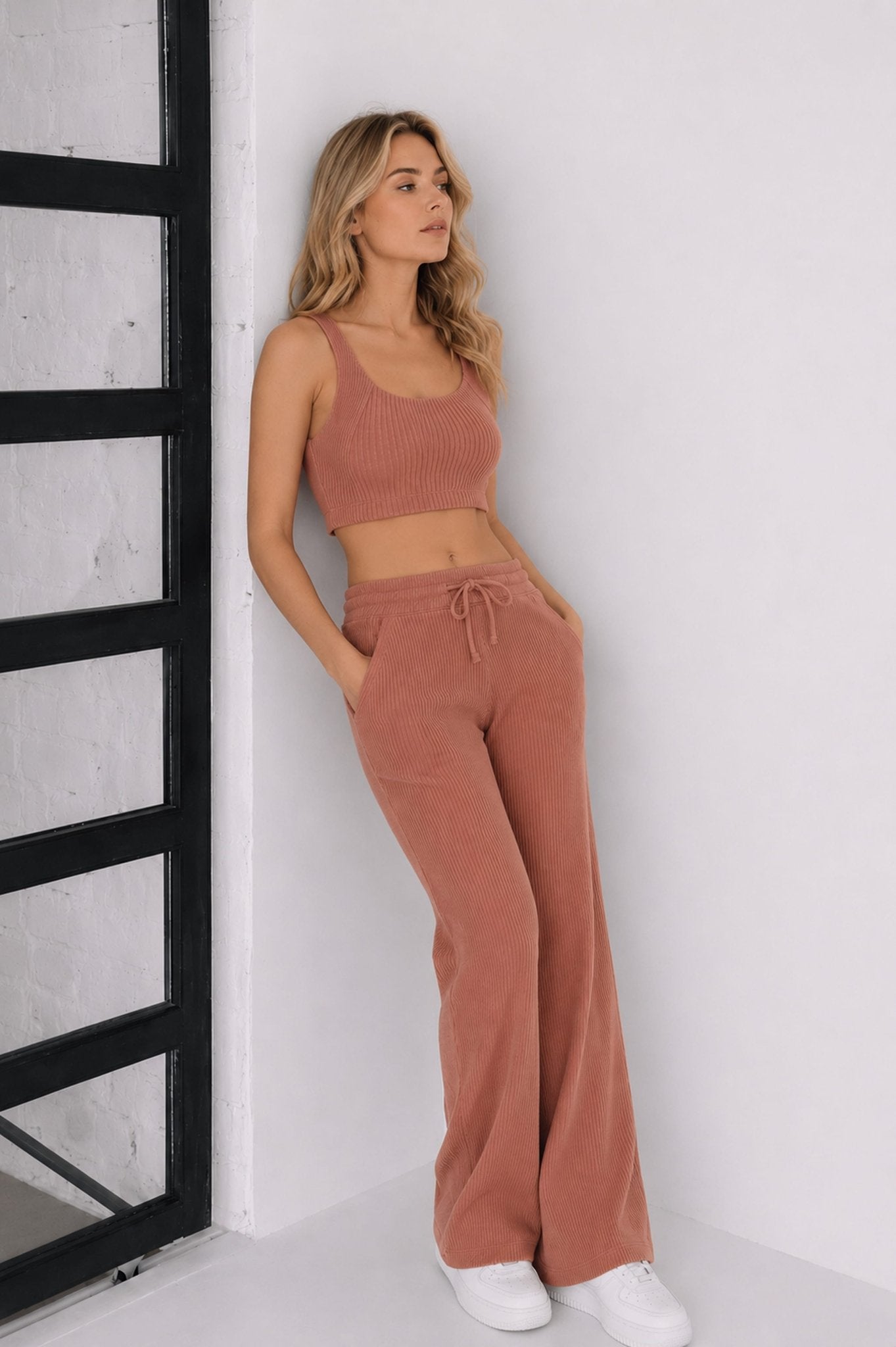 Jules Waffle Knit Organic Cotton Drawstring Pant - Baby Organic