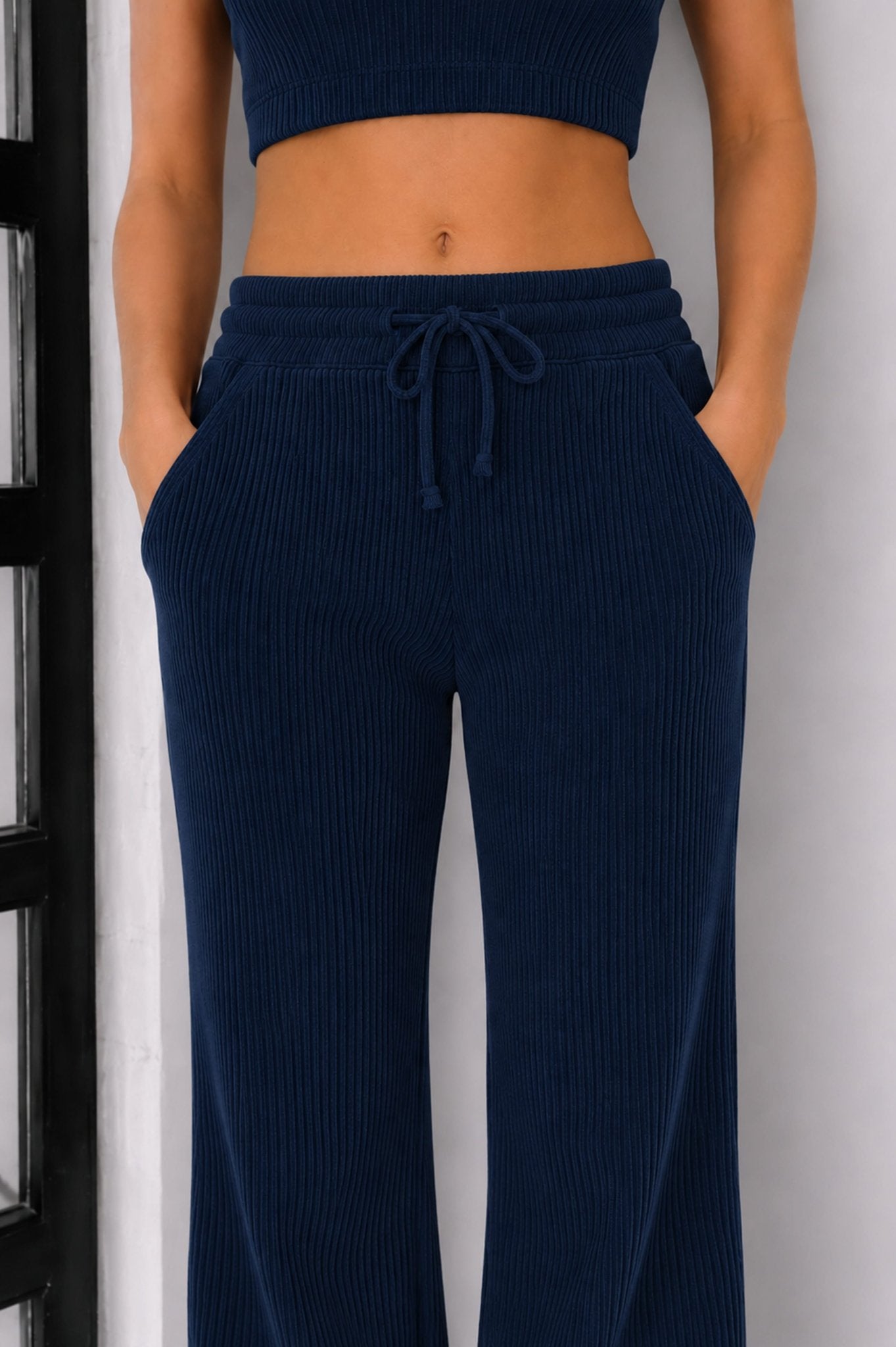 Jules Waffle Knit Organic Cotton Drawstring Pant - Baby Organic