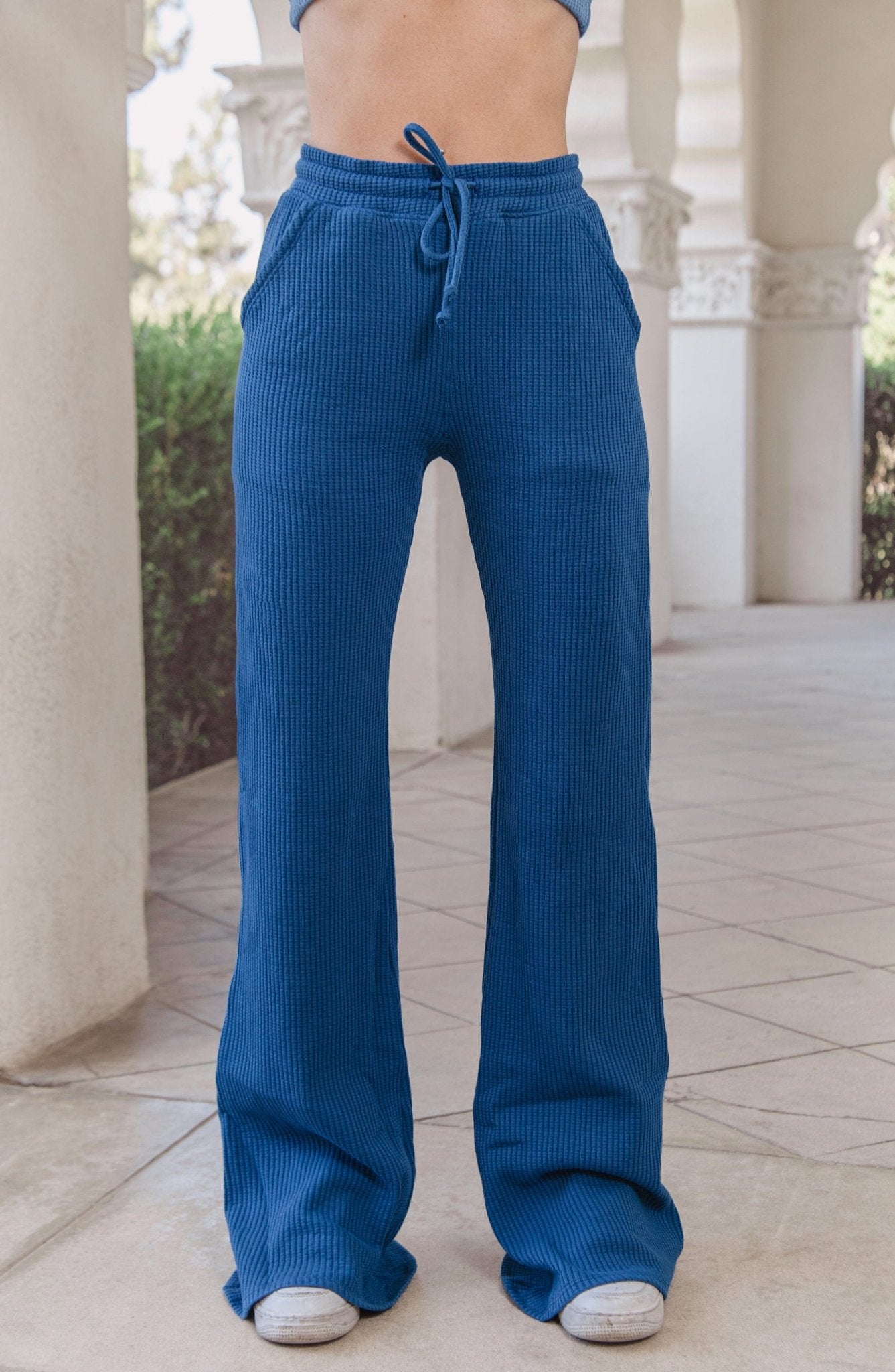 Jules Waffle Knit Organic Cotton Drawstring Pant - Baby Organic