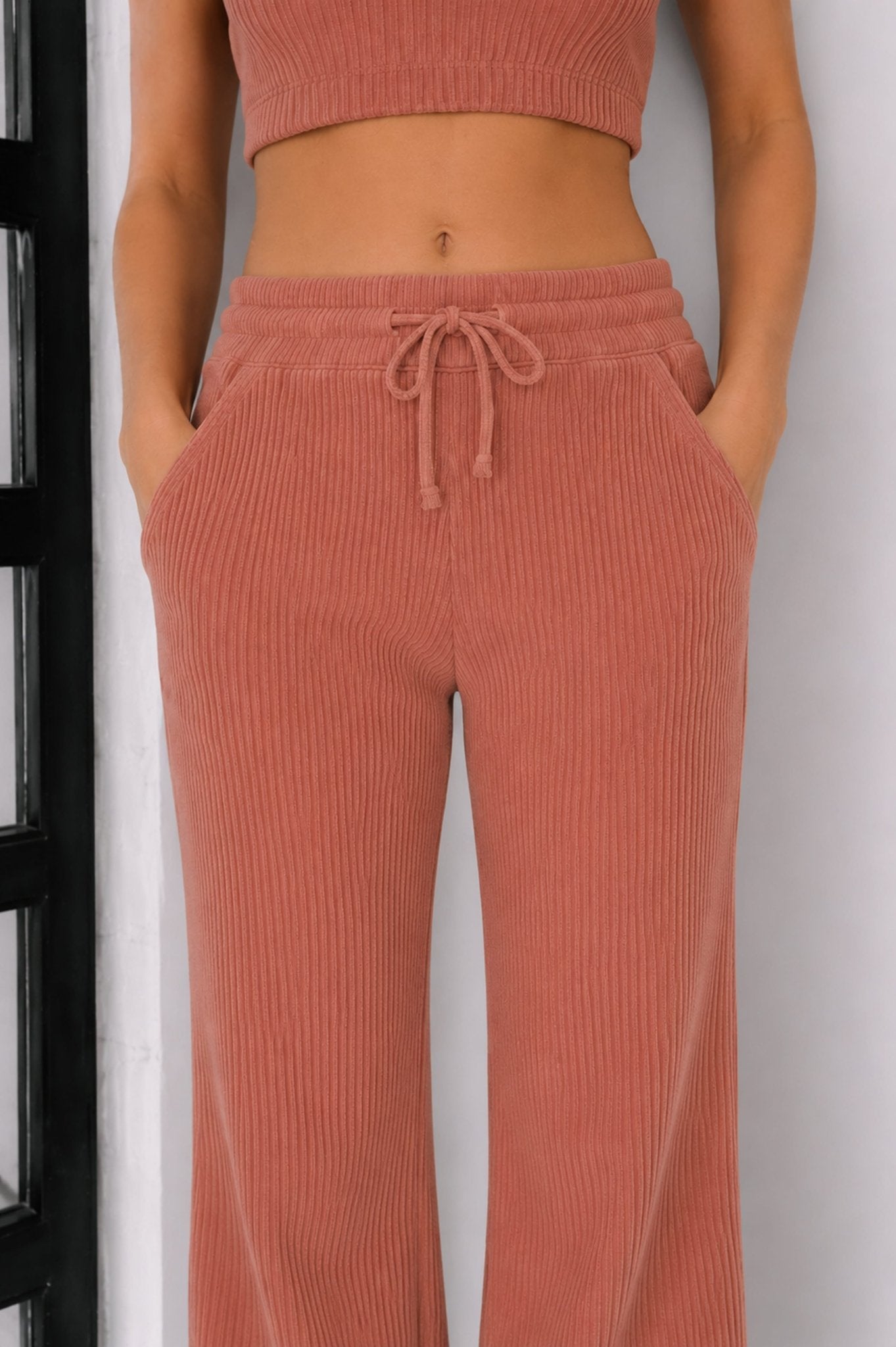 Jules Waffle Knit Organic Cotton Drawstring Pant - Baby Organic