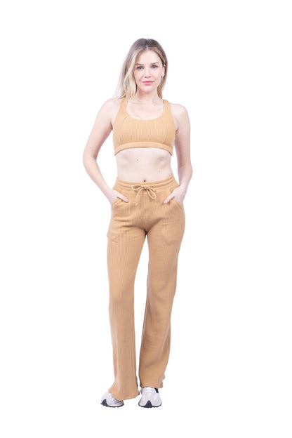Jules Waffle Knit Organic Cotton Drawstring Pant - Baby Organic