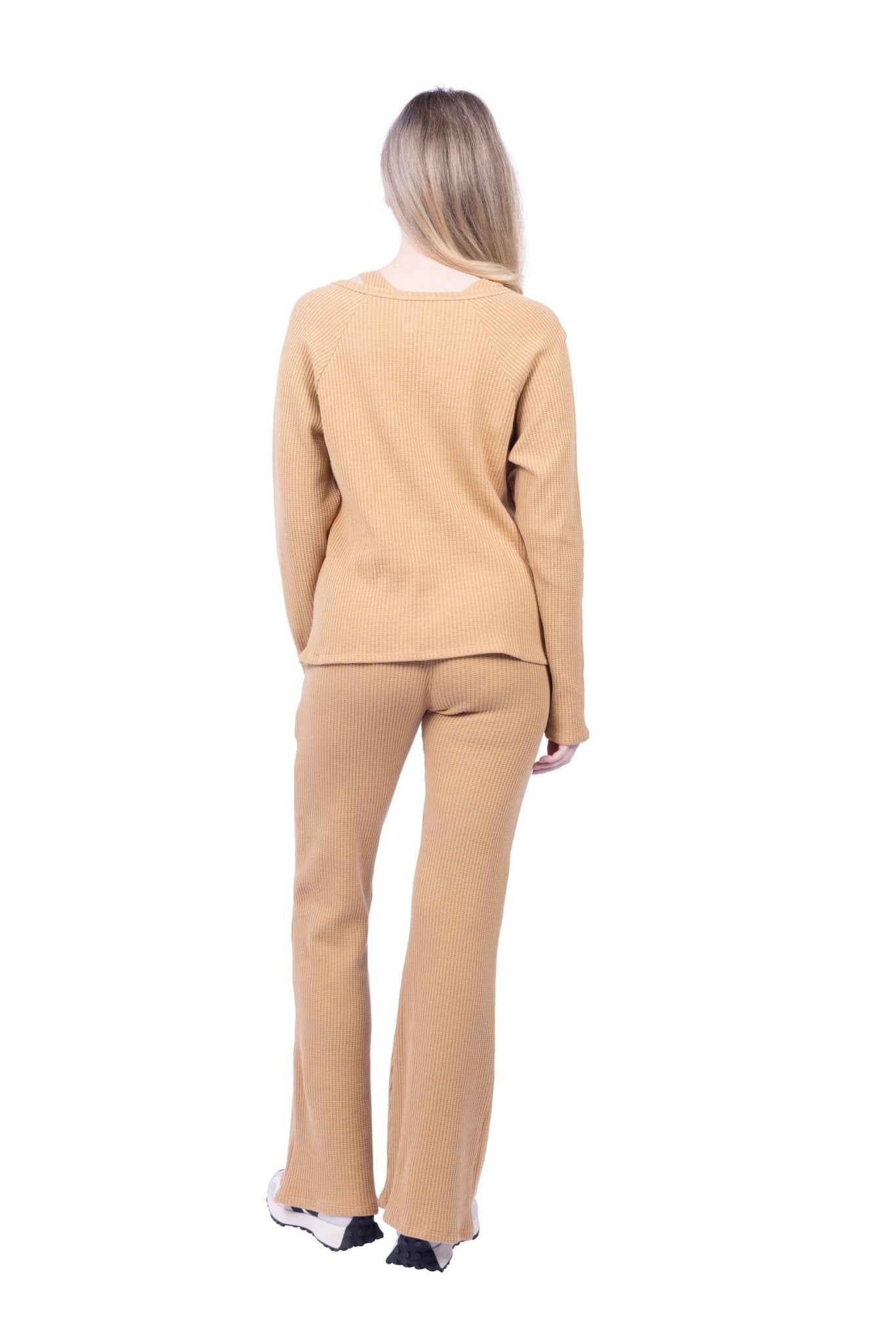 Jules Waffle Knit Organic Cotton V-Neck Pullover - Baby Organic