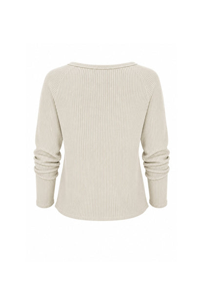 Jules Waffle Knit Organic Cotton V-Neck Pullover - Baby Organic