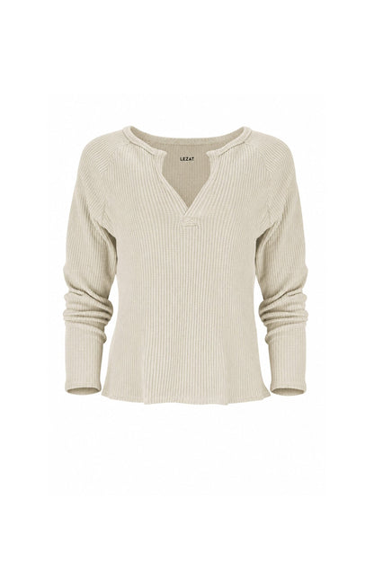 Jules Waffle Knit Organic Cotton V-Neck Pullover - Baby Organic