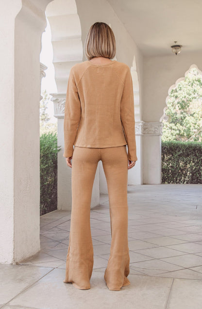 Jules Waffle Knit Organic Cotton V-Neck Pullover - Baby Organic