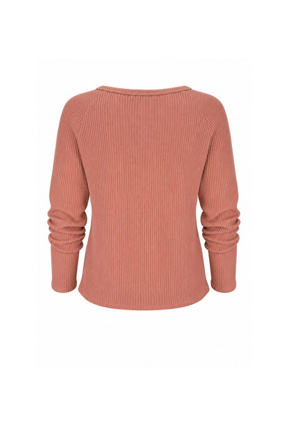 Jules Waffle Knit Organic Cotton V-Neck Pullover - Baby Organic