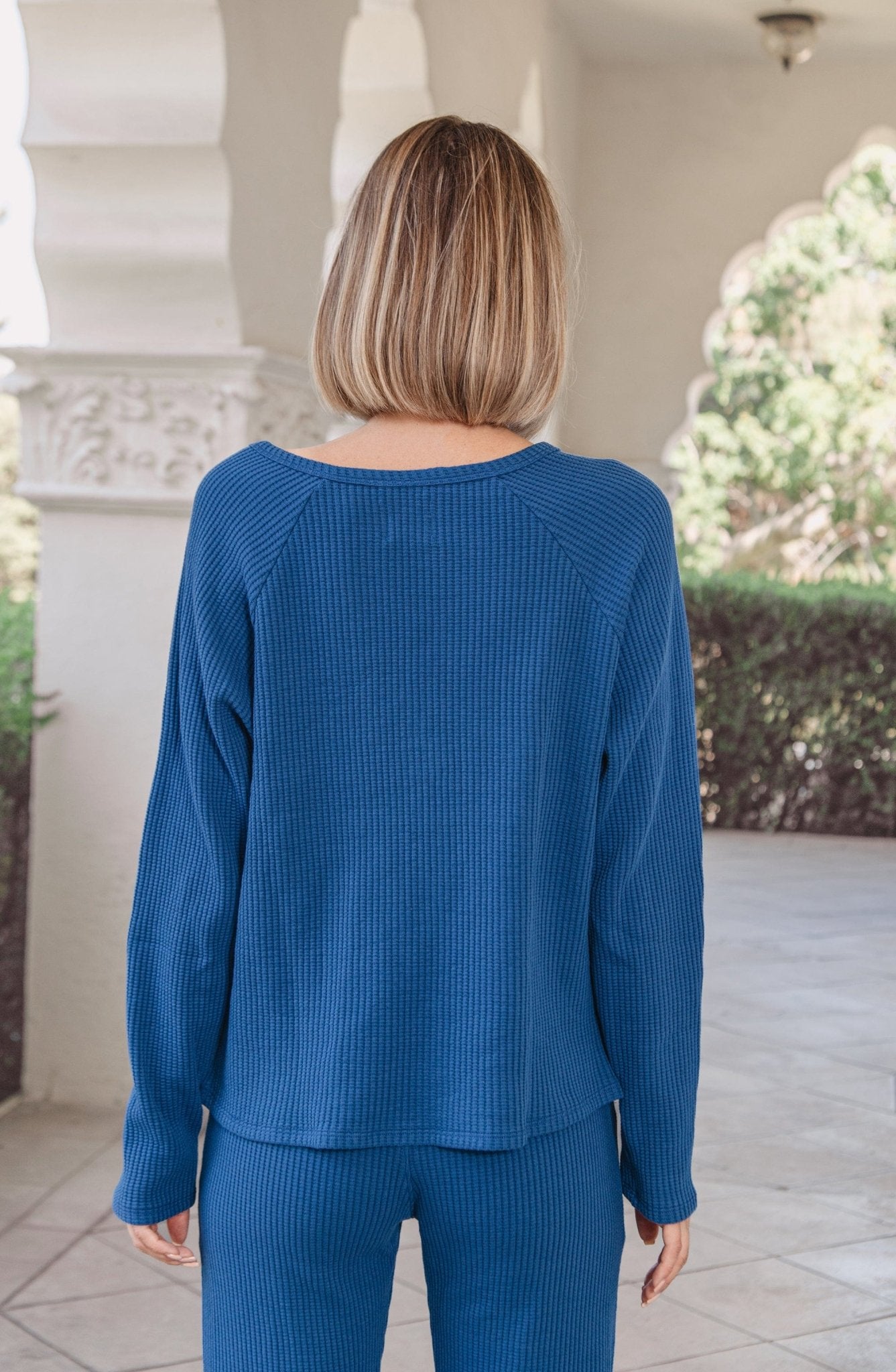 Jules Waffle Knit Organic Cotton V-Neck Pullover - Baby Organic
