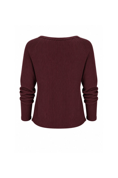 Jules Waffle Knit Organic Cotton V-Neck Pullover - Baby Organic