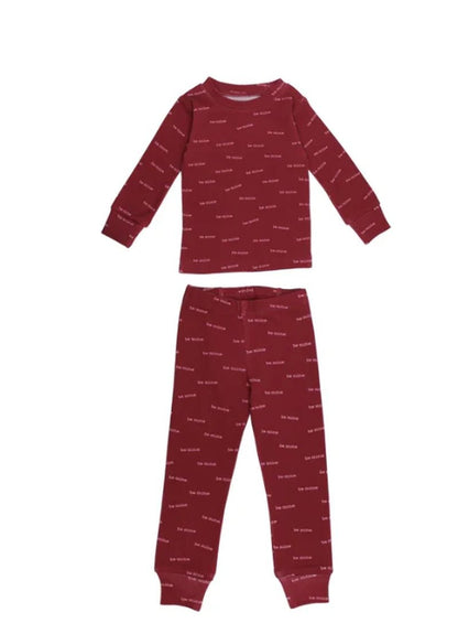 Kids' Organic L/Sleeve PJ Set in Be Mine - Baby Organic