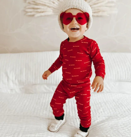 Kids' Organic L/Sleeve PJ Set in Be Mine - Baby Organic