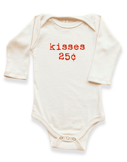 Kisses baby bodysuit for newborns made from soft organic cotton