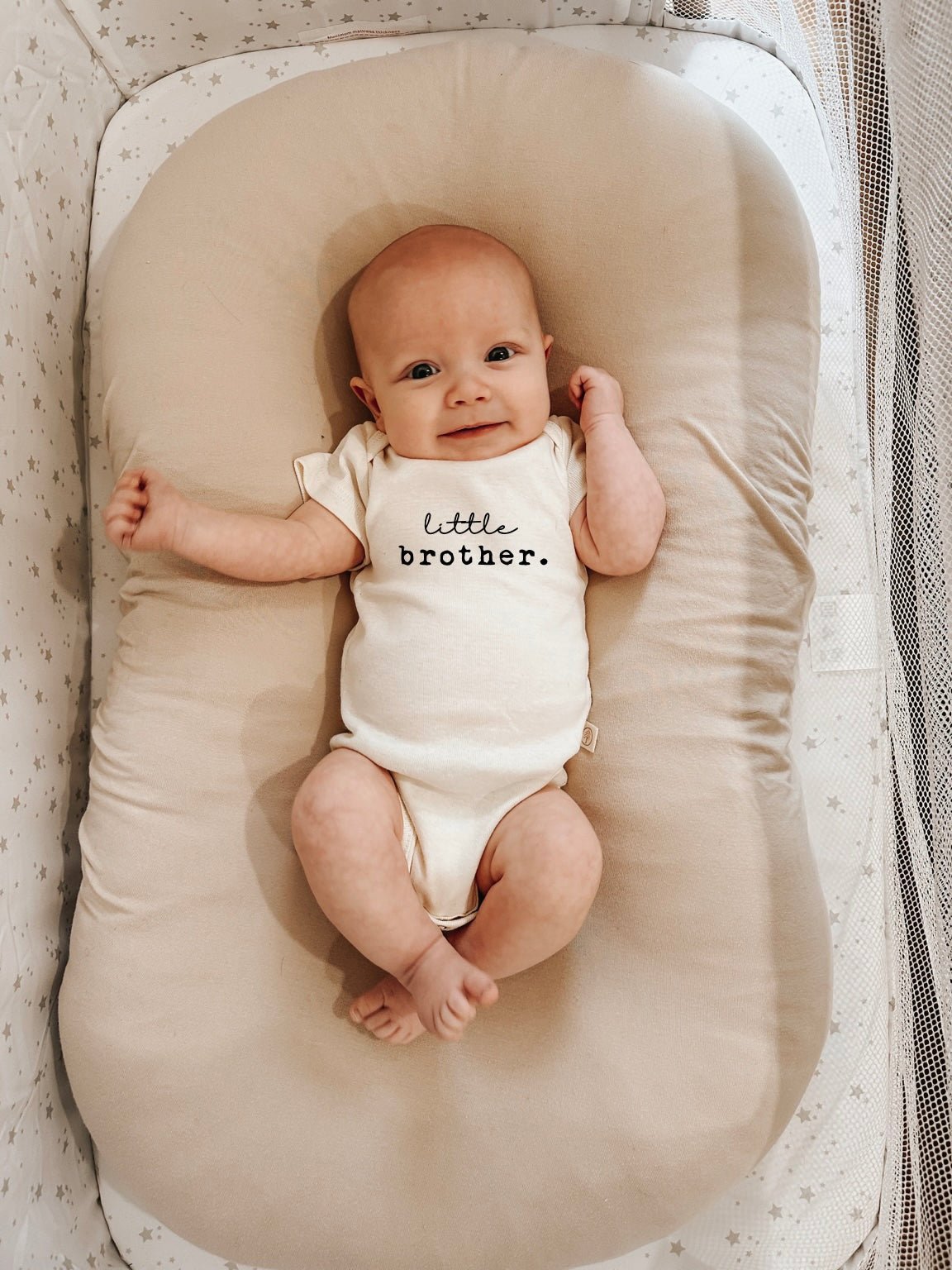 Little Brother Organic Cotton Short Sleeve Baby Bodysuit - Baby Organic