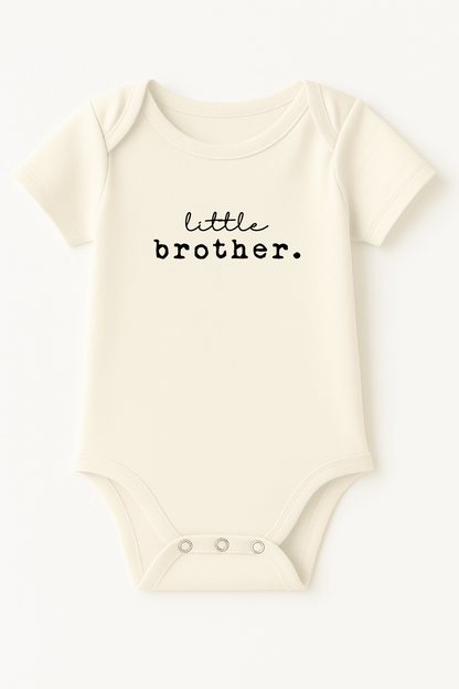 Little Brother Organic Cotton Short Sleeve Baby Bodysuit - Baby Organic
