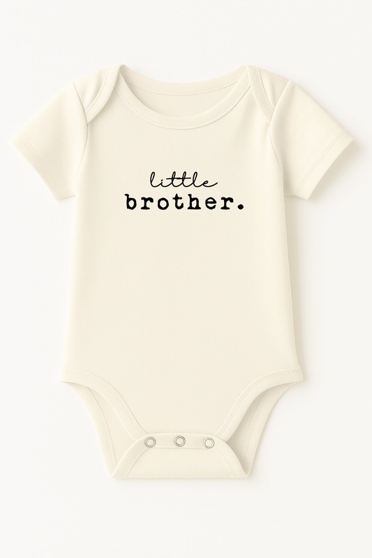Little Brother Organic Cotton Short Sleeve Baby Bodysuit - Baby Organic