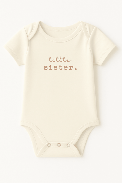 Little Sister Baby Bodysuit made in USA organic cotton baby essential