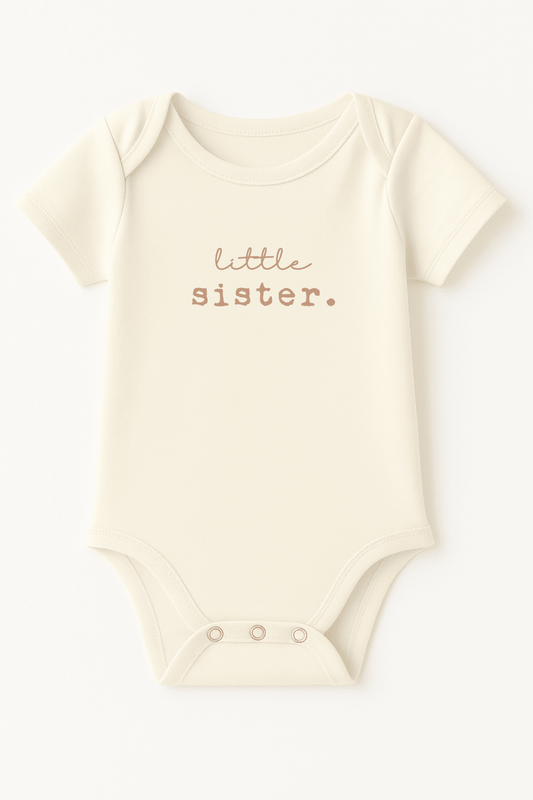 Little Sister Baby Bodysuit made in USA organic cotton baby essential