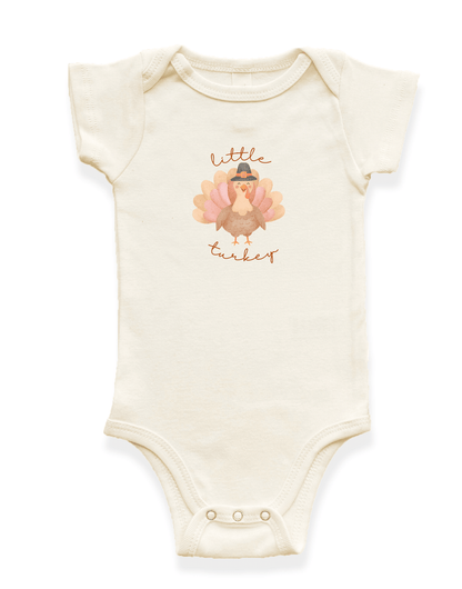 Little Turkey Graphic Organic Baby Bodysuit - Baby Organic