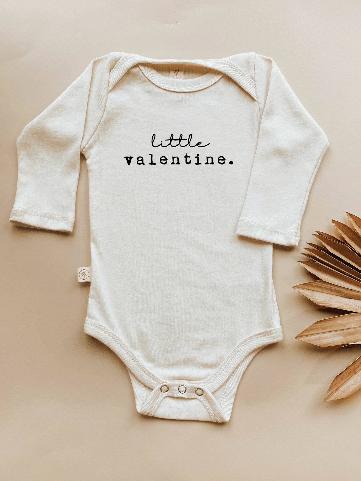 Valentine organic baby bodysuit long sleeve made from soft cotton