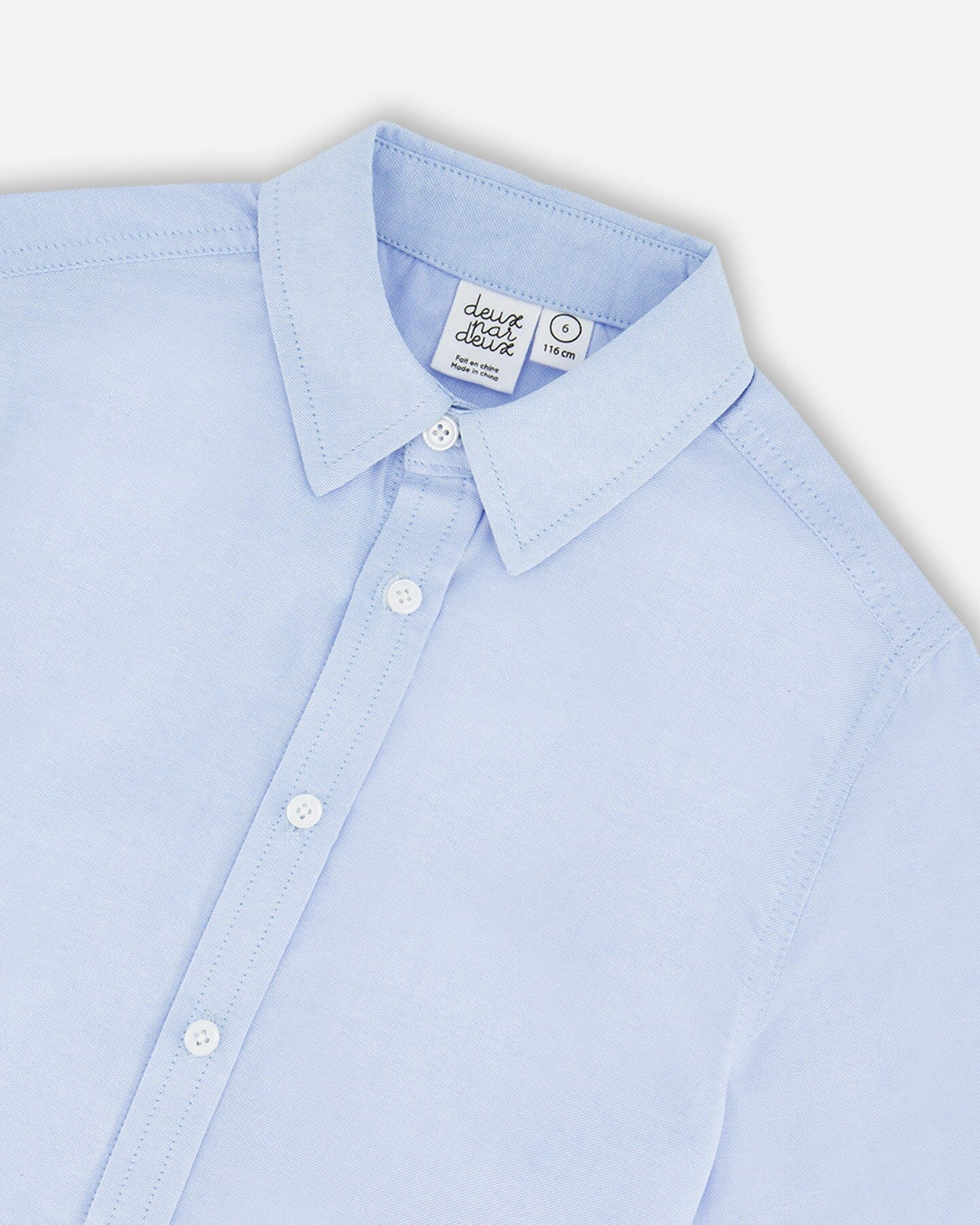 Long Sleeve Button Down Shirt Pale Blue - Baby Organic