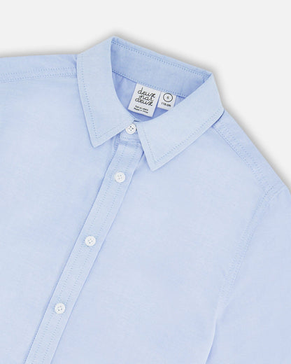 Long Sleeve Button Down Shirt Pale Blue - Baby Organic