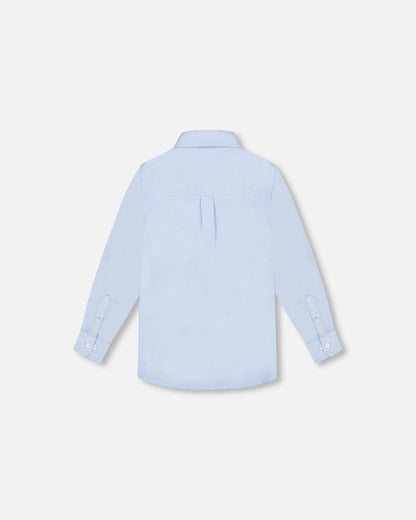 Long Sleeve Button Down Shirt Pale Blue - Baby Organic