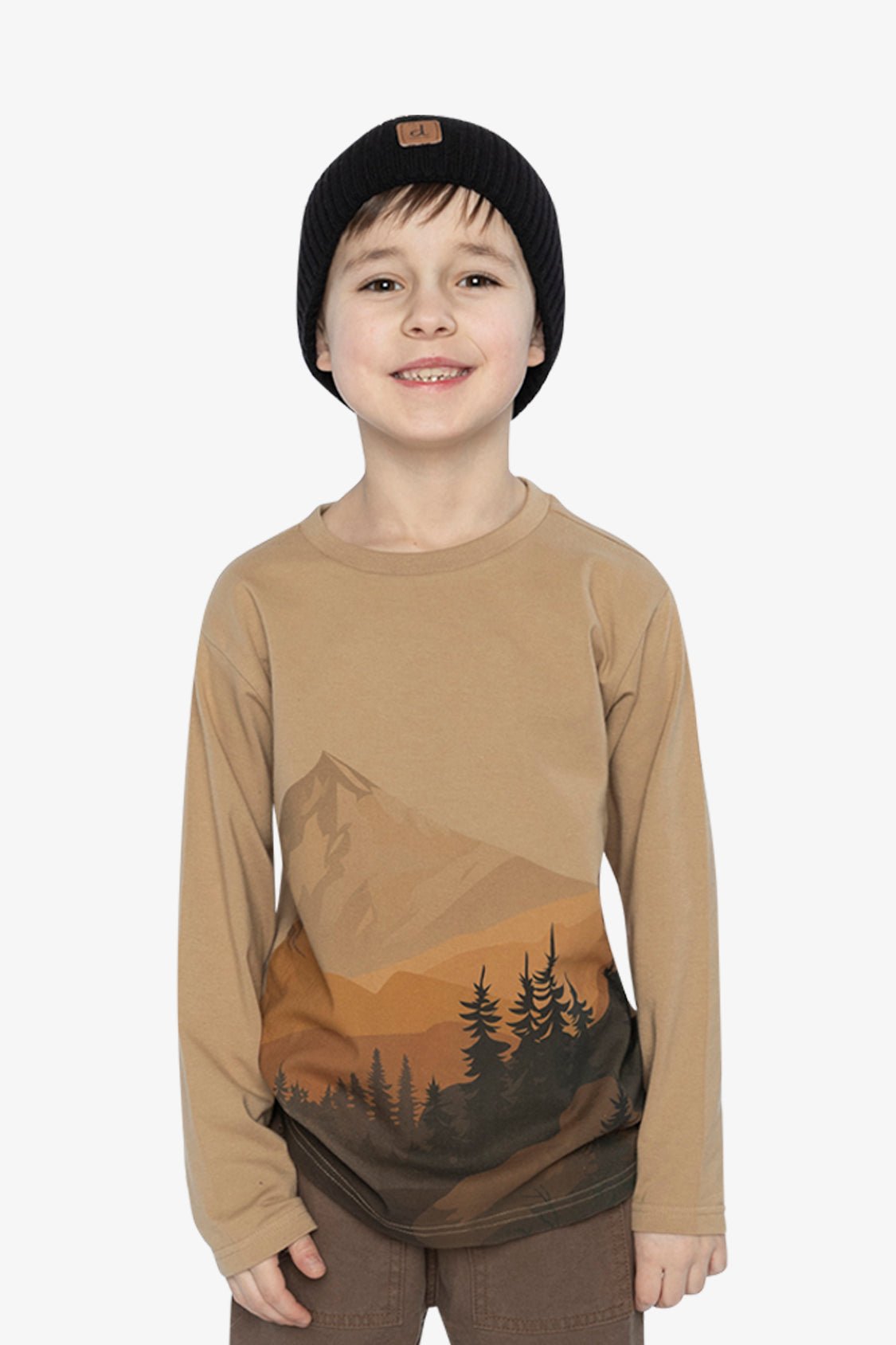 Long Sleeve Organic Cotton T-Shirt Beige - Baby Organic