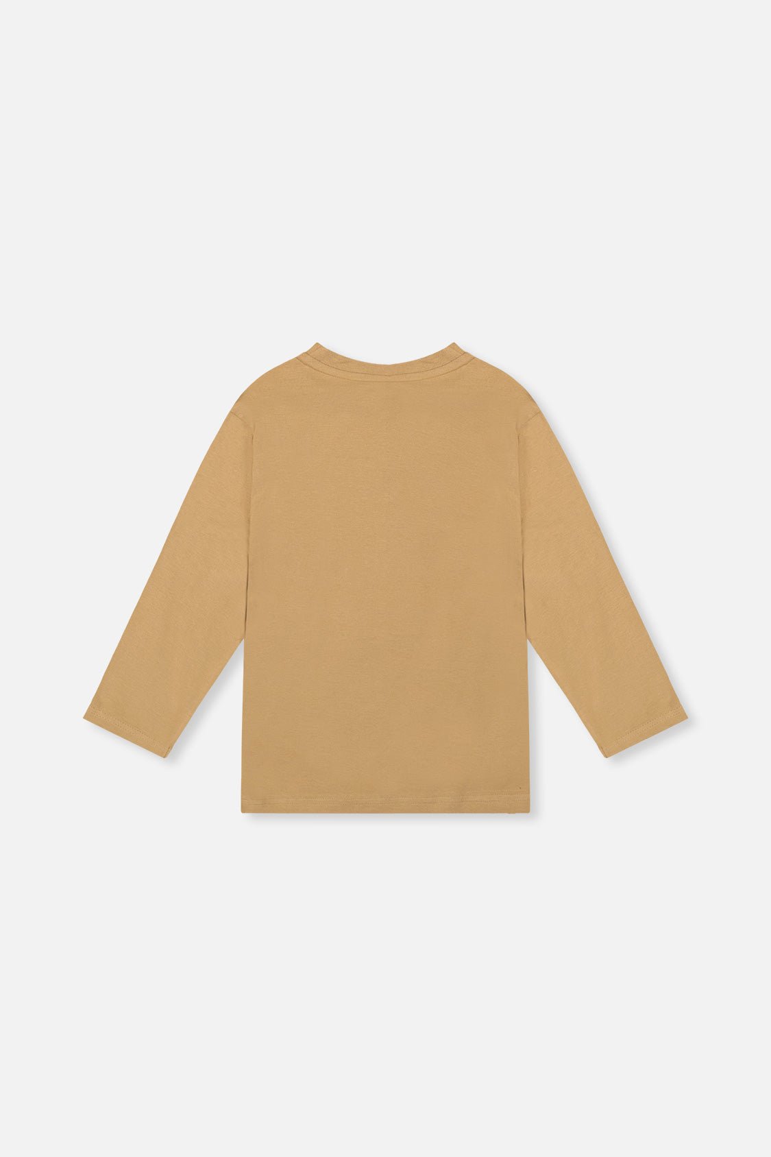 Long Sleeve Organic Cotton T-Shirt Beige - Baby Organic
