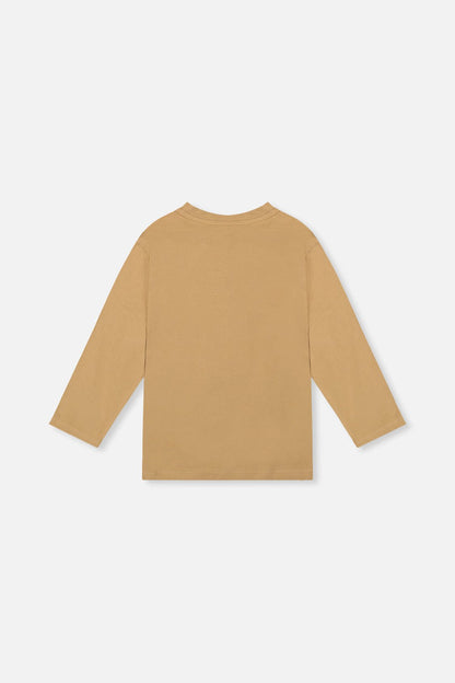 Long Sleeve Organic Cotton T-Shirt Beige - Baby Organic