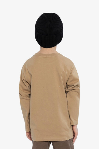 Long Sleeve Organic Cotton T-Shirt Beige - Baby Organic
