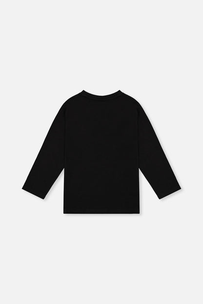 Long Sleeve Organic Cotton T-Shirt Black And Red - Baby Organic