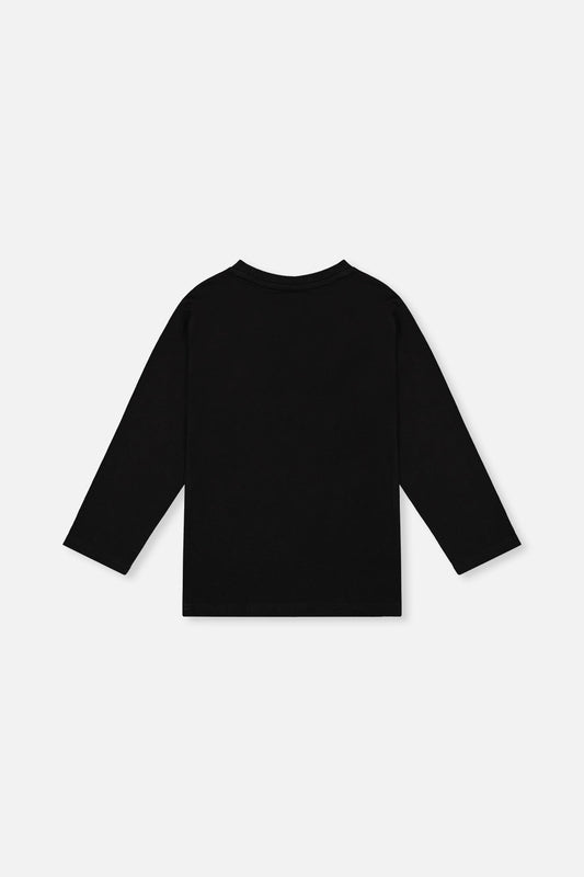 Long Sleeve Organic Cotton T-Shirt Black And Red - Baby Organic