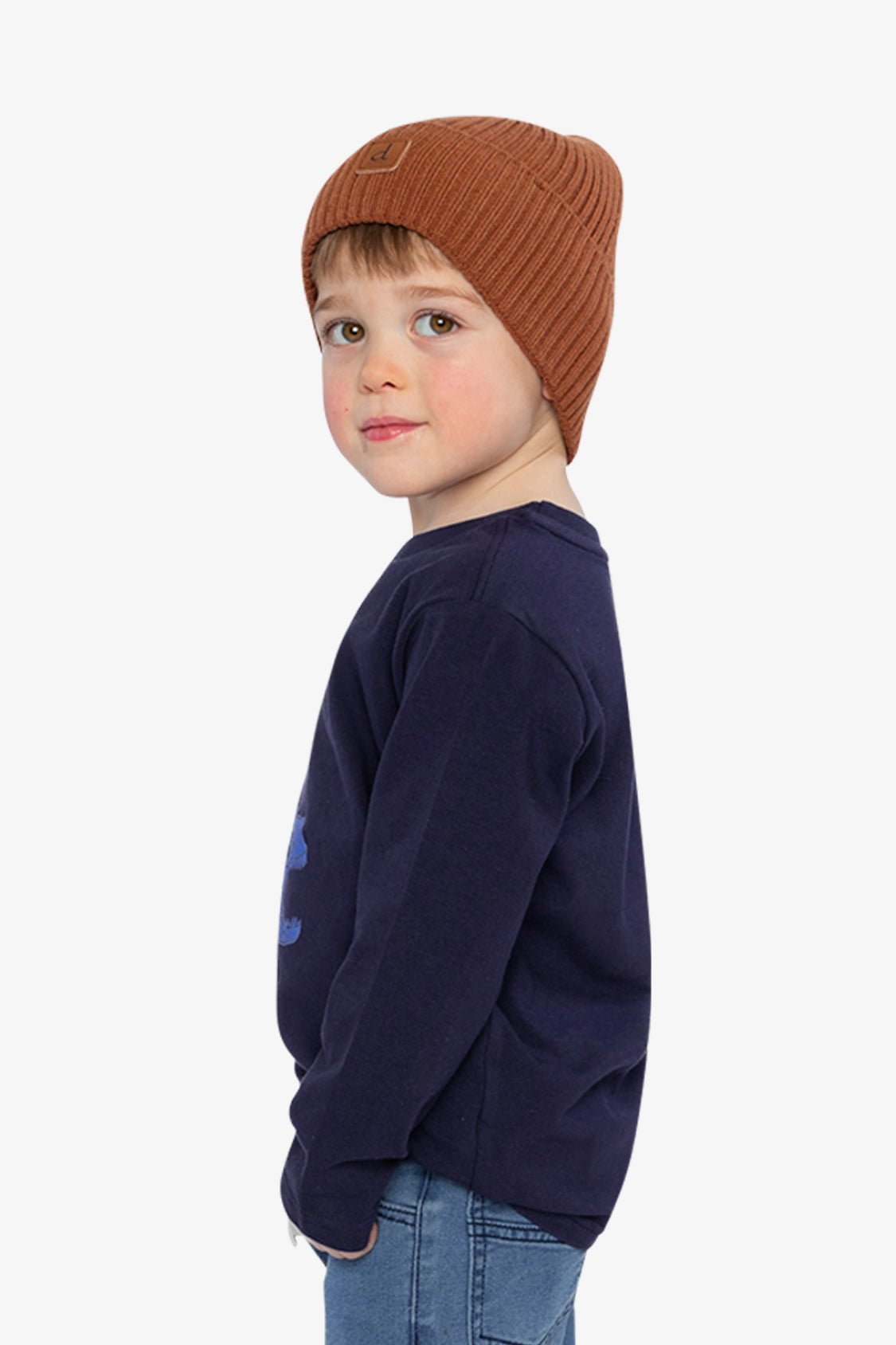 Long Sleeve Organic Cotton T-Shirt Dark Blue And Orange - Baby Organic