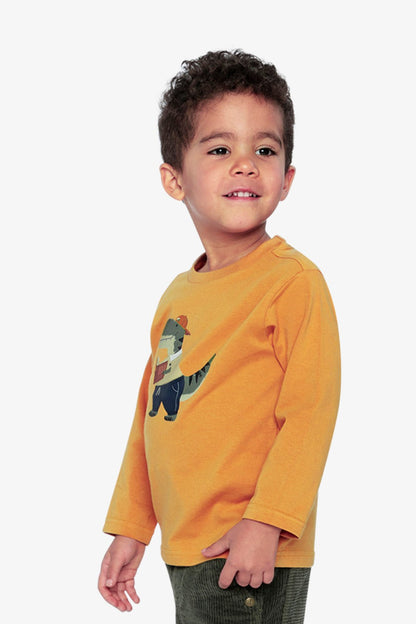 Long Sleeve Organic Cotton T-Shirt Mustard Yellow - Baby Organic