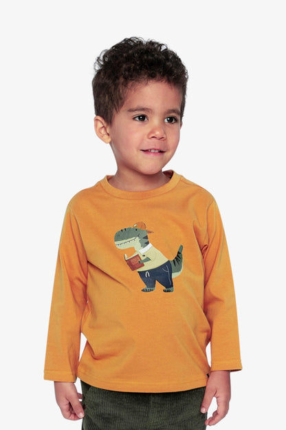 Long Sleeve Organic Cotton T-Shirt Mustard Yellow - Baby Organic