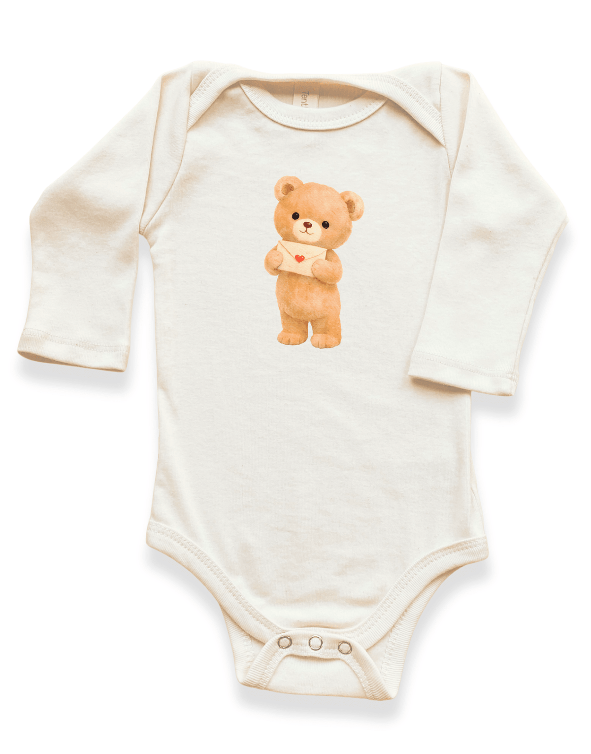 Love Letter Bear Organic Baby Bodysuit Long Sleeve - Baby Organic