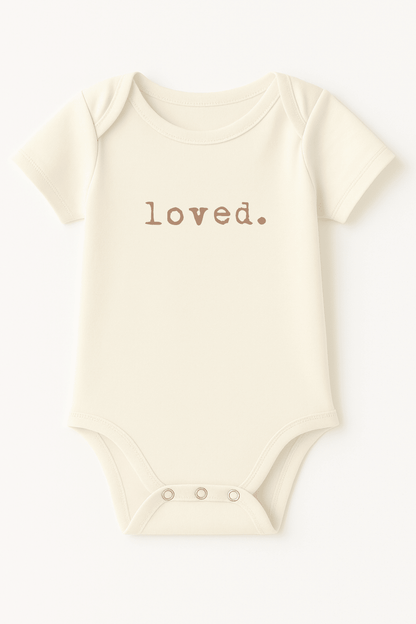 Loved. Clay Organic Cotton Baby Bodysuit Short Sleeve - Baby Organic