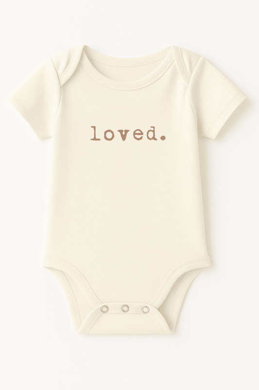 Loved. Clay Organic Cotton Baby Bodysuit Short Sleeve - Baby Organic